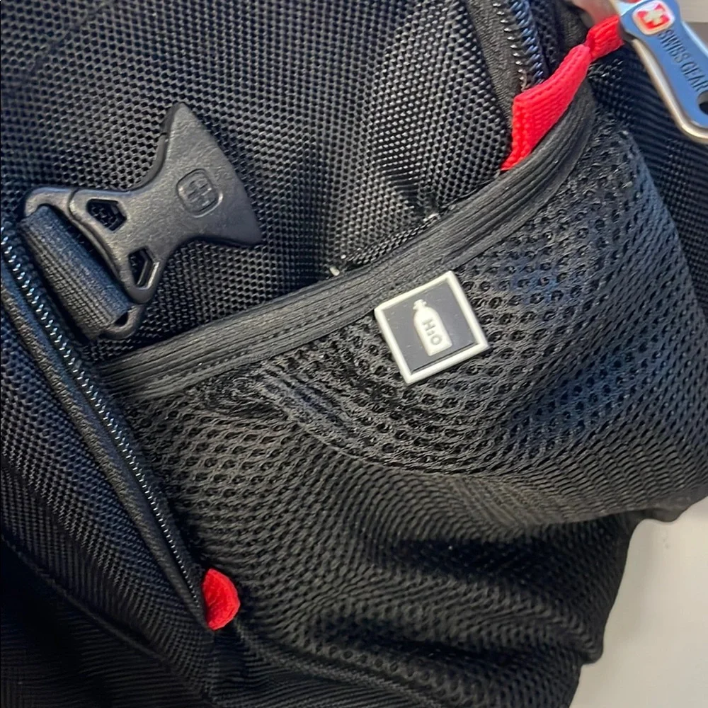 SwissGear Black Backpack with Padded Straps and Multiple Compartments
